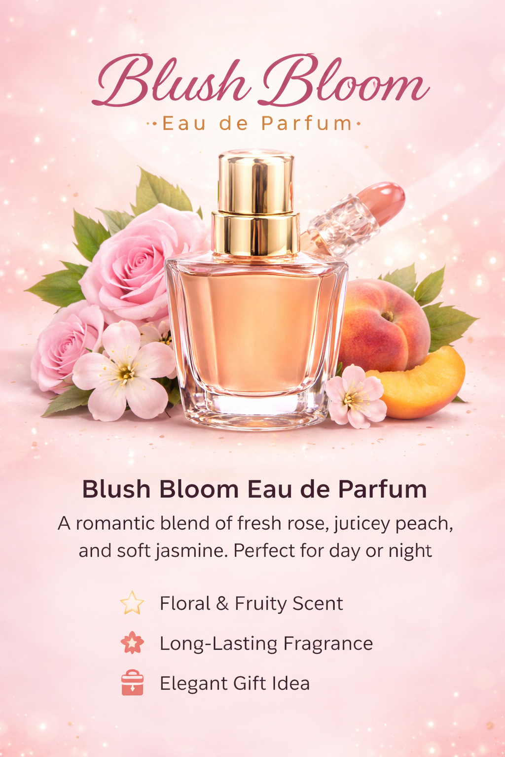Blush Bloom Eau de Parfum – Floral & Fruity Long-Lasting Perfume (100ml)